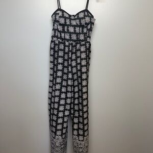 Band of Gypsies Black and White Stretch Jumpsuit Romper with Pockets SIZE M